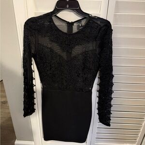 Windsor Black Lace Long Sleeve Dress